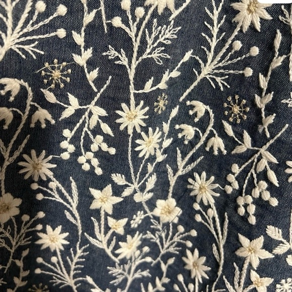 Tuckernuck embroidery Meadows dress XXL Chambray Prescott dress NWT sh sleeve - Picture 7 of 7